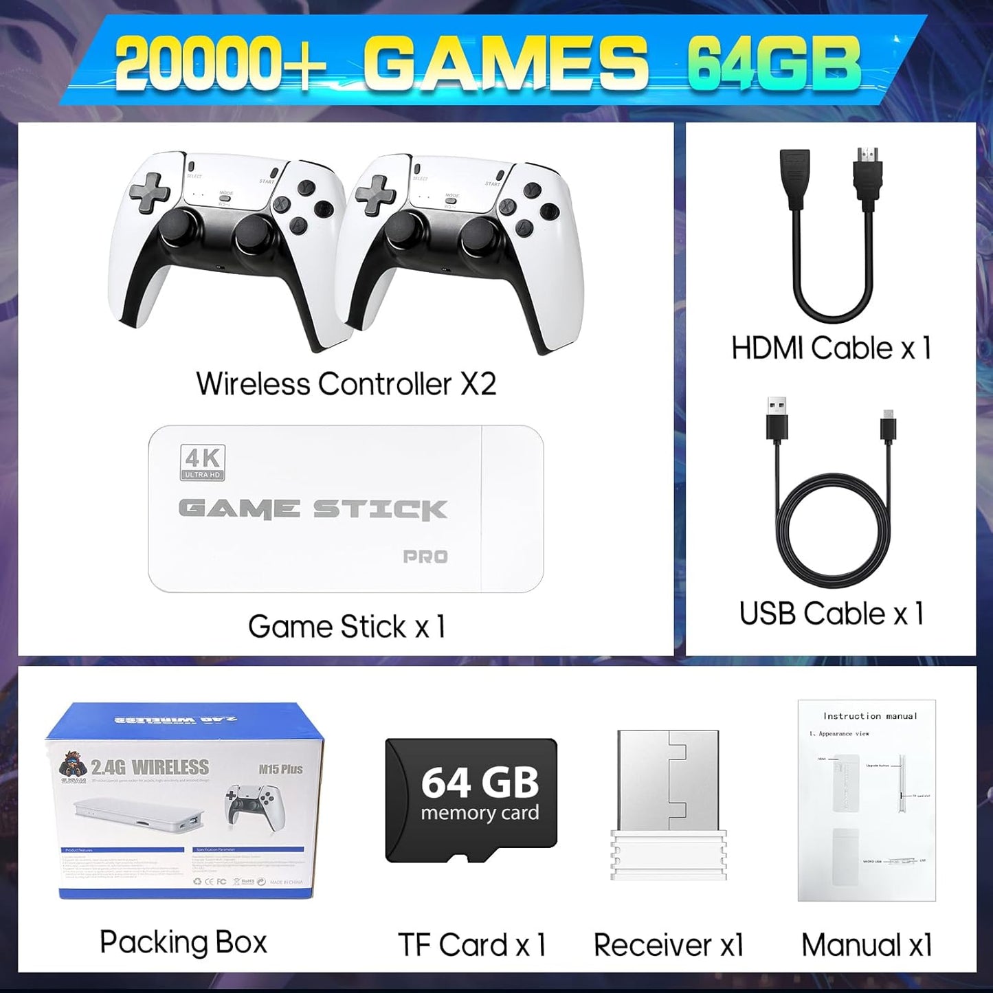 ViciOma™ GameStick Pro! 20,000+ Classic Games
