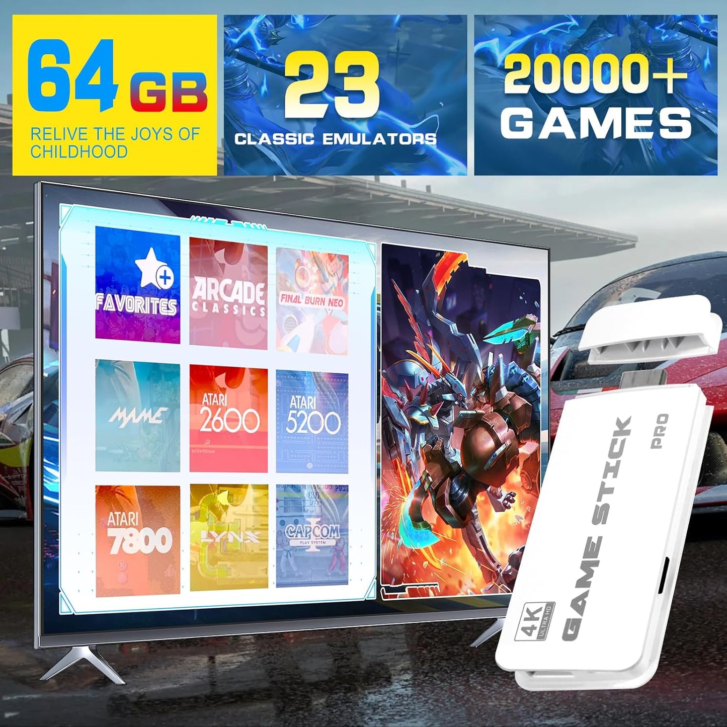 ViciOma™ GameStick Pro! 20,000+ Classic Games